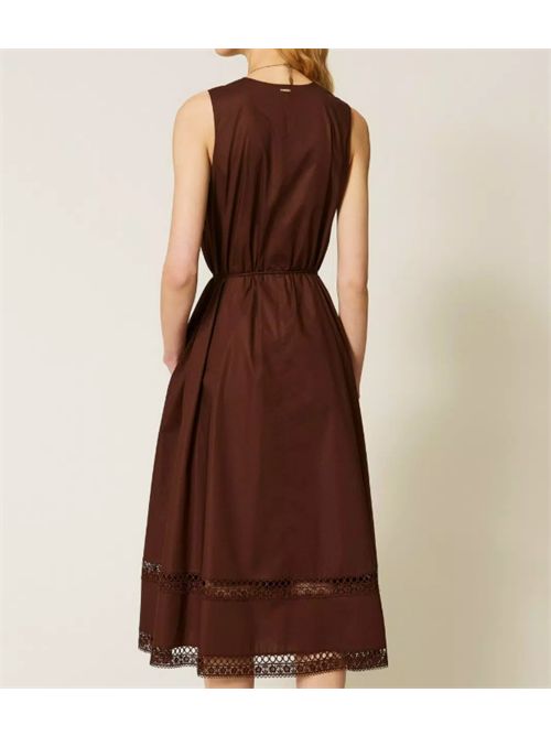 MACRAME DRESS TWIN SET | 261TT225012110 COFFEE LIQ.
